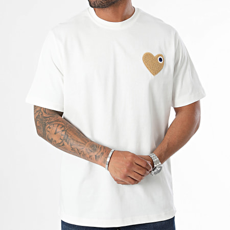 ADJ - Wit oversized hart chique T-shirt