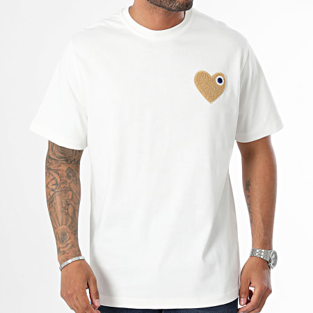 ADJ - Wit oversized hart chique T-shirt