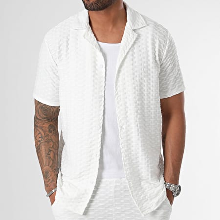 Frilivin - Ensemble Chemise Manches Courtes Et Short Jogging Blanc