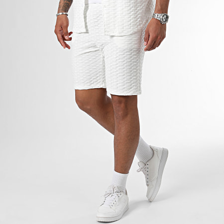 Frilivin - Ensemble Chemise Manches Courtes Et Short Jogging Blanc