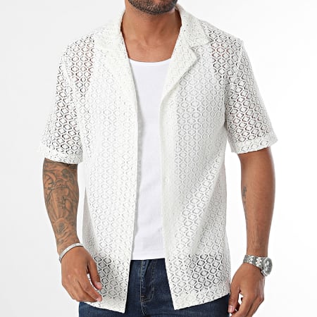 Frilivin - Camisa de manga corta beige claro