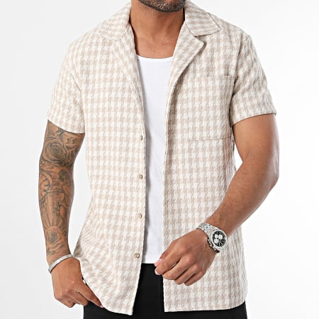 Frilivin - Sobrecamisa de manga corta beige