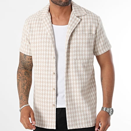 Frilivin - Sobrecamisa de manga corta beige