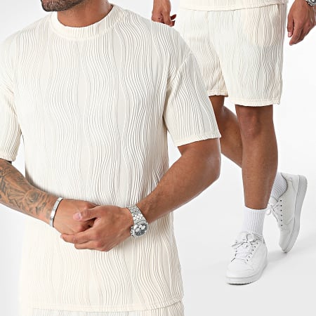 Frilivin - Ensemble Tee Shirt Et Short Jogging Beige Clair