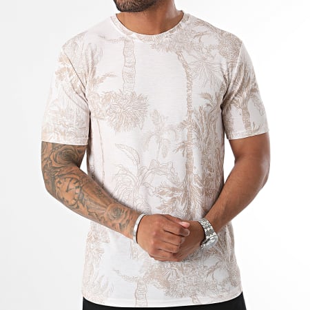 Frilivin - Beige gebloemd T-shirt