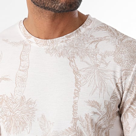 Frilivin - Camiseta Beige Floral