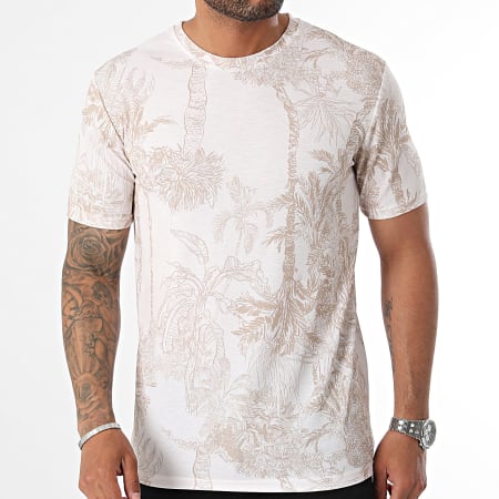 Frilivin - Beige gebloemd T-shirt