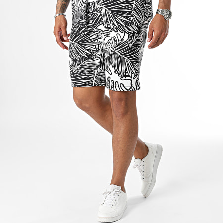 Frilivin - Zwart-wit shirt met korte mouwen en joggingshortset