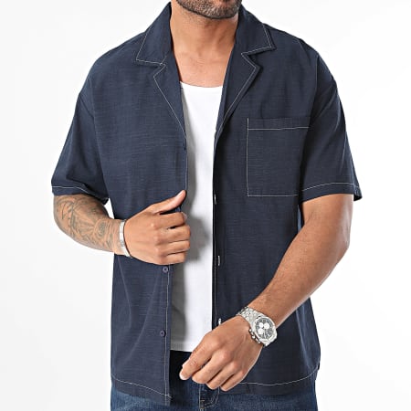 Frilivin - Marineblauw shirt met korte mouwen