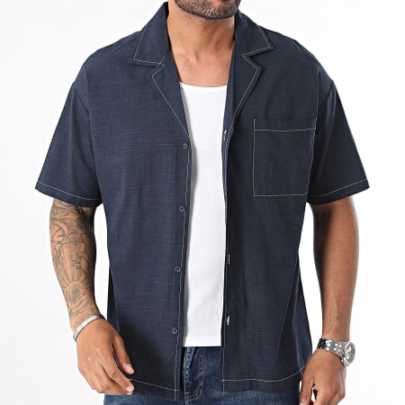 Frilivin - Marineblauw shirt met korte mouwen