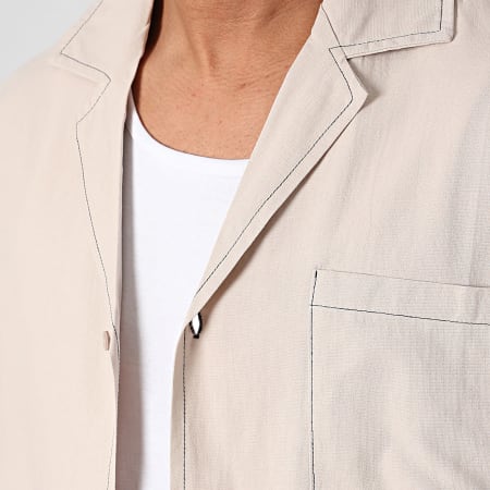 Frilivin - Beige shirt met korte mouwen