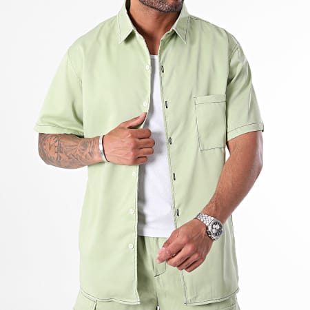 Frilivin - Shirt met korte mouwen en Cargo Short Set Lichtgroen