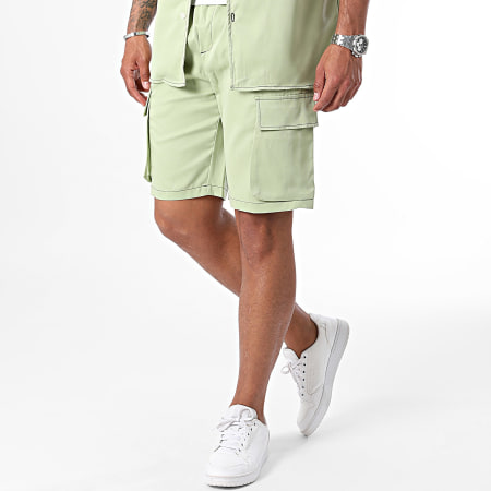 Frilivin - Shirt met korte mouwen en Cargo Short Set Lichtgroen