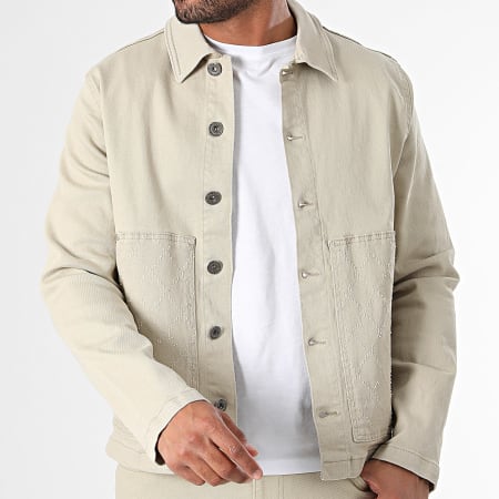 Ikao - Conjunto de chaqueta y vaqueros beige