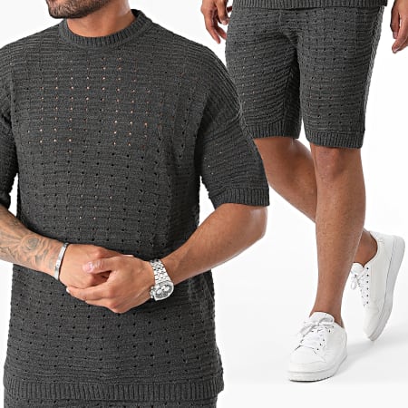 Ikao - Ensemble Tee Shirt Et Short Jogging Gris Anthracite