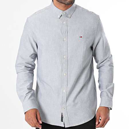 Tommy Jeans - Camisa de manga larga Entry Oxford 9134 Azul marino jaspeado