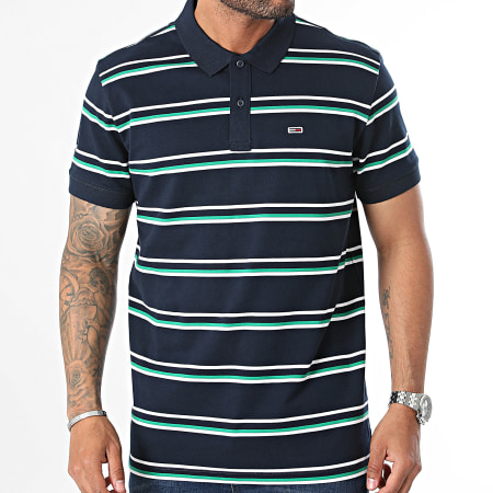 Tommy Jeans - Polo Essential a righe a manica corta 9502 Navy