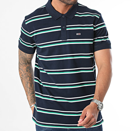 Tommy Jeans - Polo Essential a righe a manica corta 9502 Navy