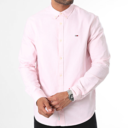 Tommy Jeans - Overhemd met lange mouwen in Oxford Instapmodel 9134 Roze