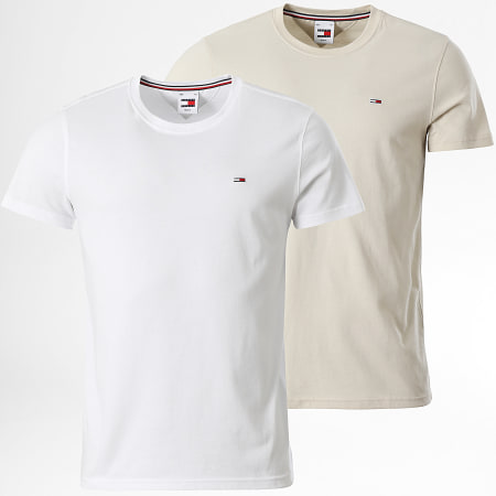 Tommy Jeans - Set di 2 camicie slim in jersey 5381 Bianco Beige