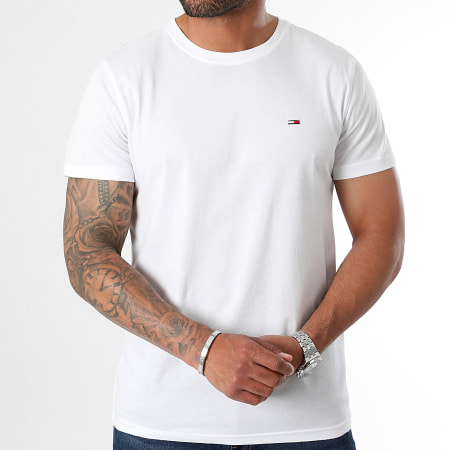 Tommy Jeans - Lot De 2 Tee Shirts Slim Jersey 5381 Blanc Beige