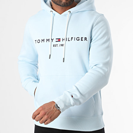 Tommy Hilfiger - Felpa con cappuccio Tommy Logo 1599 Azzurro