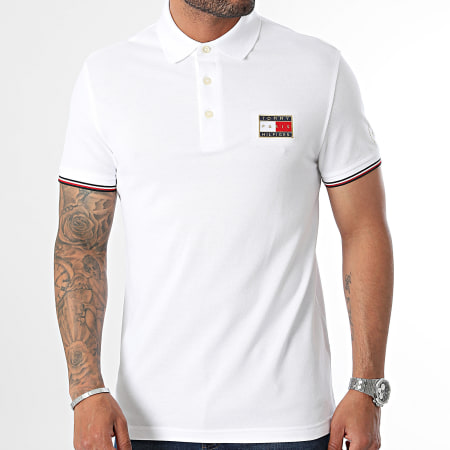 Tommy Hilfiger - Polo a manica corta Slim Flag x Paris 1985 7435 Bianco