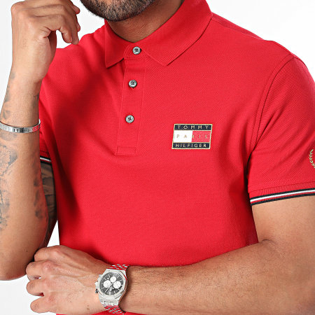 Tommy Hilfiger - Slim Flag x Paris Korte Mouw Polo 1985 7435 Rood