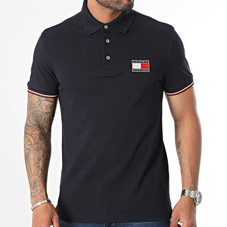 Tommy Hilfiger - Slim Flag x Paris 1985 Korte Mouw Polo 7435 Marineblauw