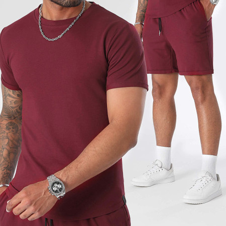 Uniplay - Conjunto de camiseta y pantalón corto burdeos