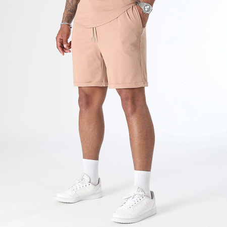 Uniplay - Conjunto de camiseta y pantalón corto de jogging beige