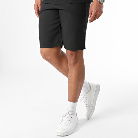 Uniplay - Set di pantaloncini da polo e pantaloncini da jogging a maniche corte nero