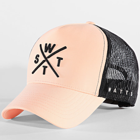 Watts - Trucker Tribe Cap Negro Naranja