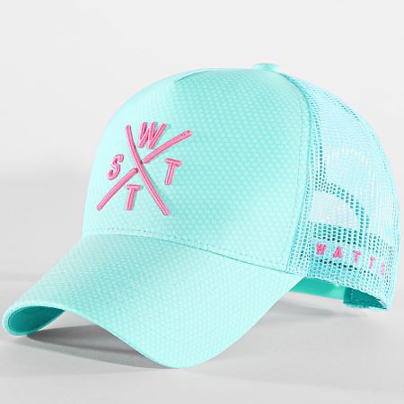 Watts - Casquette Trucker Tribe Bleu Turquoise Rose