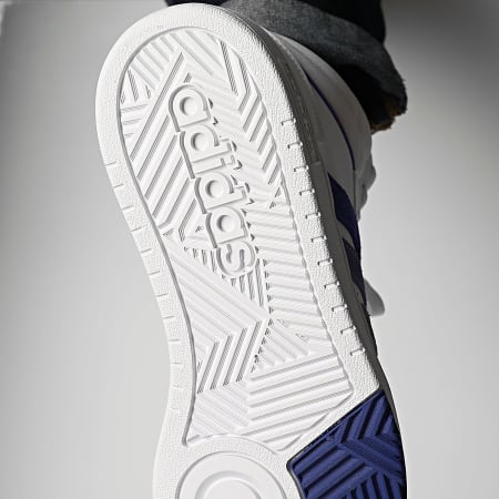 Adidas Sportswear - Baskets Montantes Hoops 3.0 Mid IH0161 Footwear White Blue Spark Seco Blue