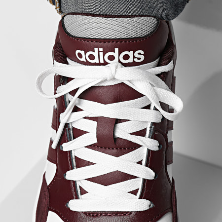 Adidas Sportswear - Baskets Hoops 3.0 IH0170 Footwear White Maroon Grey Two