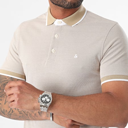 Jack And Jones - Polo Paulos Manga Corta Beige Brillante