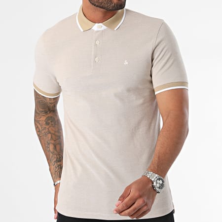 Jack And Jones - Polo Paulos Manga Corta Beige Brillante