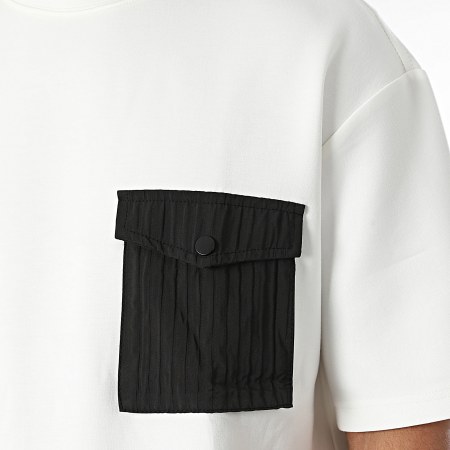 John H - Oversize Pocket Tee Shirt Blanco Negro