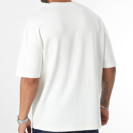 John H - Wit oversized T-shirt met zak