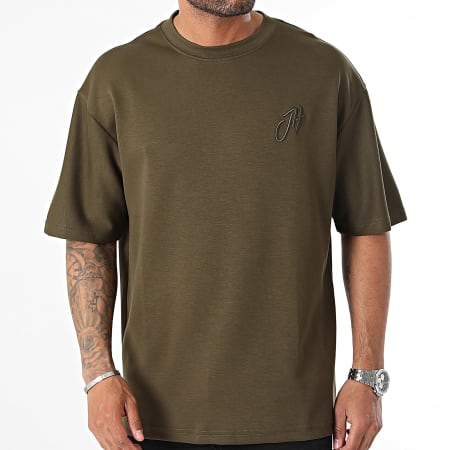 John H - T-shirt oversized groot kaki groen