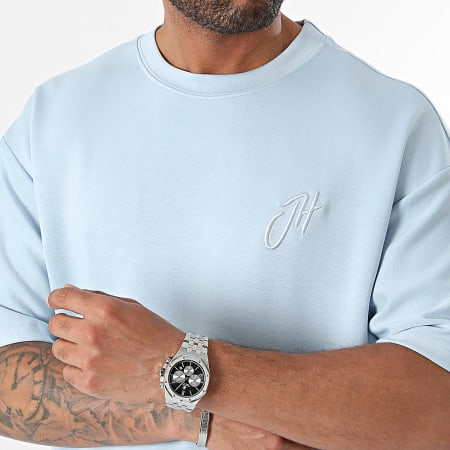 John H - Camiseta oversize grande azul claro