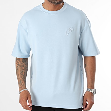 John H - Camiseta oversize grande azul claro