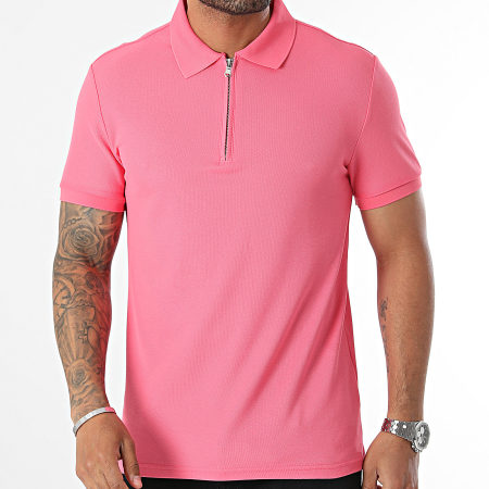 John H - Roze polo met korte mouwen