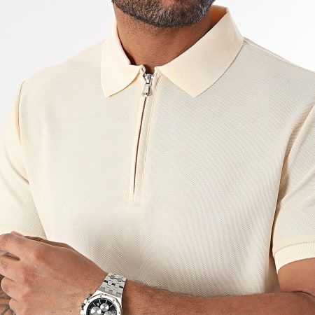 John H - Poloshirt met korte mouwen Beige