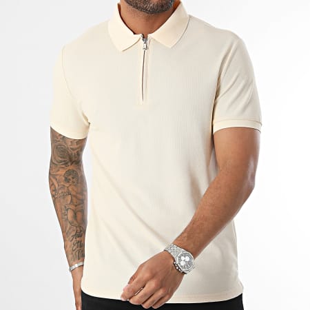 John H - Poloshirt met korte mouwen Beige