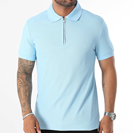 John H - Poloshirt met korte mouwen lichtblauw