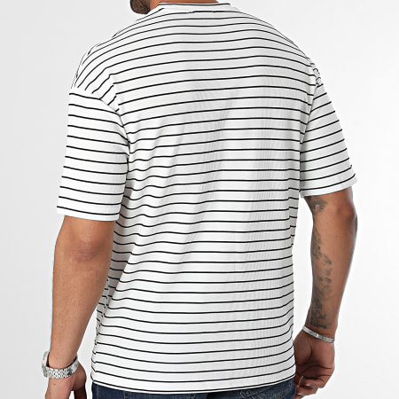 Mackten - Camiseta de rayas 0285 Blanco Negro