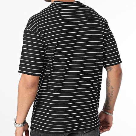 Mackten - Camiseta de rayas 0285 Negro Blanco