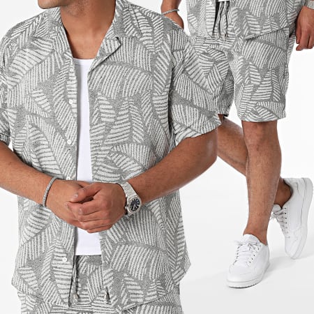 Mackten - Grijs shirt met korte mouwen en joggingshortset